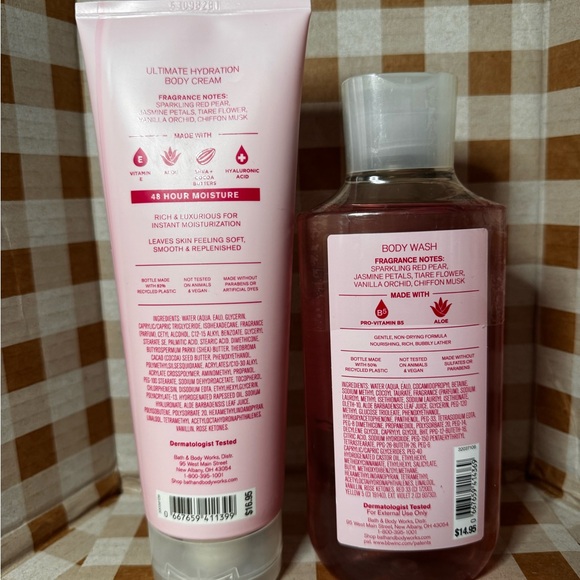 NEW B&BW π Pink Chiffon Body Cream and Body Wash Set , Full size - Picture 3 of 5